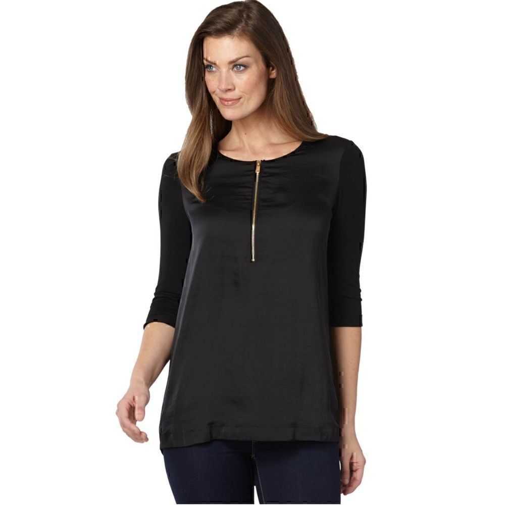 Vince Camuto Black Long Sleeve Top